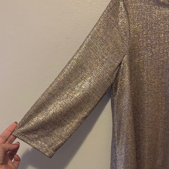 Trixxi Gold Metallic Mini Dress - Picture 2 of 4